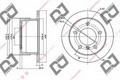 DJ PARTS bd1486 -  Тормозной диск
